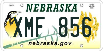 NE license plate XMF856