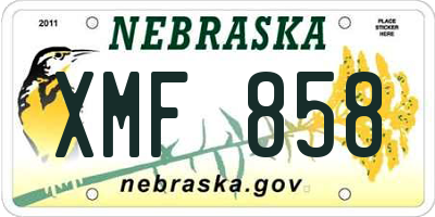 NE license plate XMF858