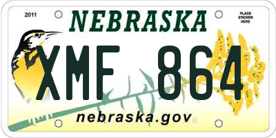 NE license plate XMF864
