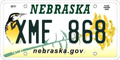 NE license plate XMF868