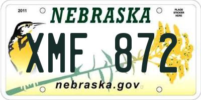 NE license plate XMF872