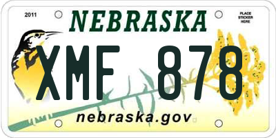 NE license plate XMF878