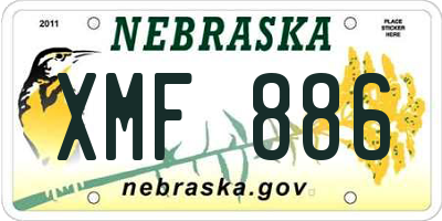 NE license plate XMF886