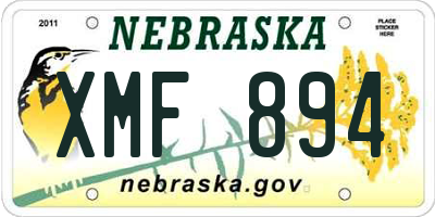 NE license plate XMF894