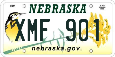 NE license plate XMF901