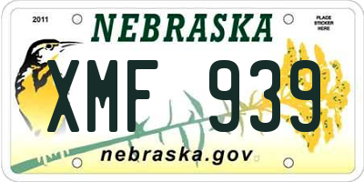 NE license plate XMF939