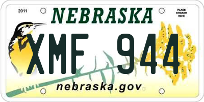 NE license plate XMF944
