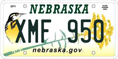 NE license plate XMF950