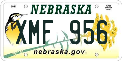 NE license plate XMF956