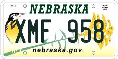 NE license plate XMF958