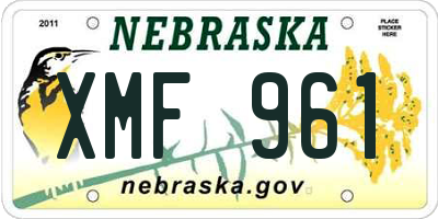 NE license plate XMF961