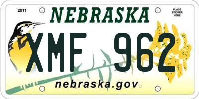 NE license plate XMF962