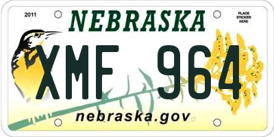 NE license plate XMF964