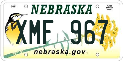 NE license plate XMF967