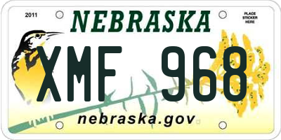NE license plate XMF968