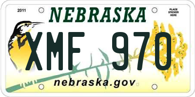 NE license plate XMF970