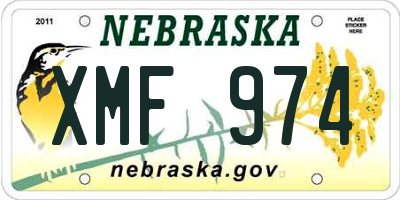 NE license plate XMF974