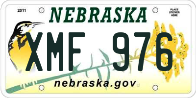 NE license plate XMF976