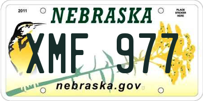 NE license plate XMF977