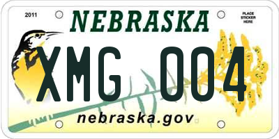 NE license plate XMG004