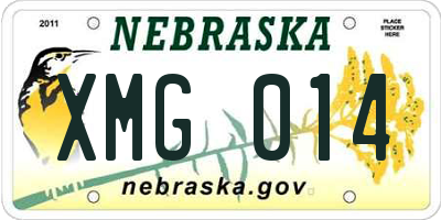 NE license plate XMG014