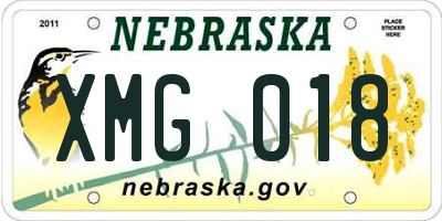 NE license plate XMG018