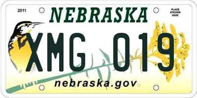 NE license plate XMG019