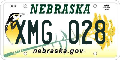 NE license plate XMG028