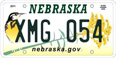 NE license plate XMG054