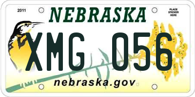 NE license plate XMG056