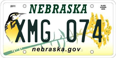NE license plate XMG074
