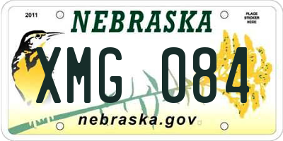 NE license plate XMG084