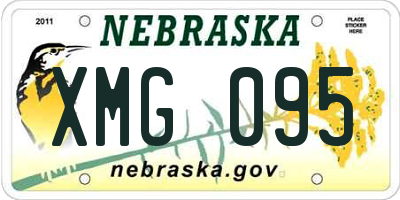 NE license plate XMG095