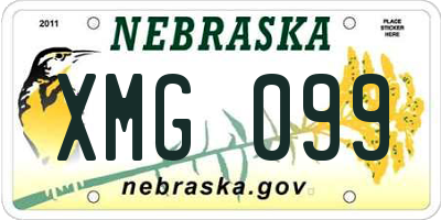 NE license plate XMG099