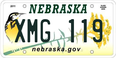 NE license plate XMG119