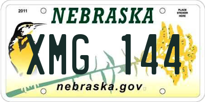 NE license plate XMG144