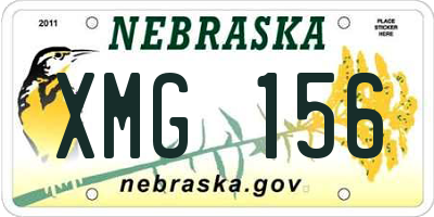 NE license plate XMG156