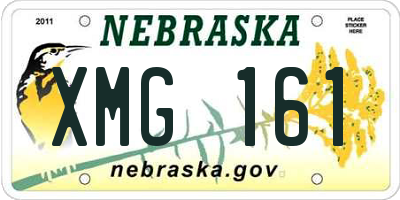 NE license plate XMG161