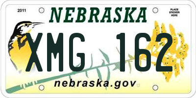 NE license plate XMG162