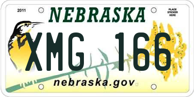 NE license plate XMG166