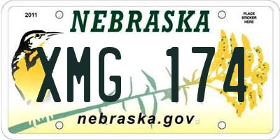 NE license plate XMG174