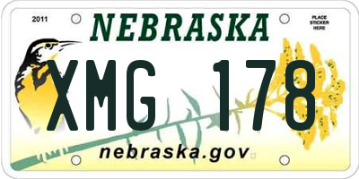 NE license plate XMG178