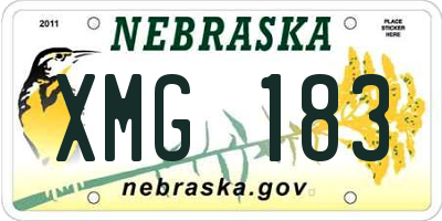 NE license plate XMG183