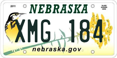 NE license plate XMG184