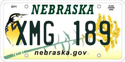 NE license plate XMG189