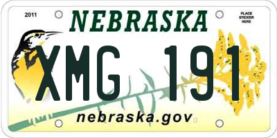 NE license plate XMG191