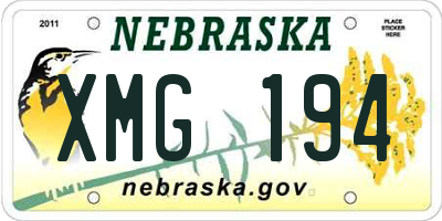 NE license plate XMG194