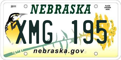 NE license plate XMG195