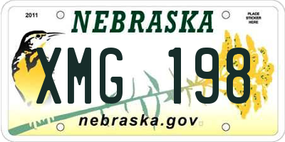 NE license plate XMG198