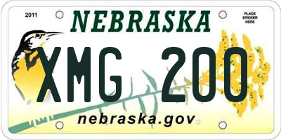NE license plate XMG200